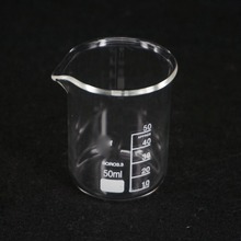Labware do experimento da química do copo de vidro do baixo formulário 50 ml para o equipamento do laboratório da escola 2024 - compre barato