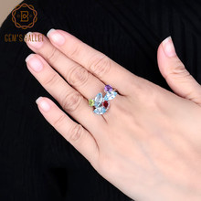 Gem's Ballet Multicolor Natural Sky Blue Topaz Garnet Peridot Amethyst Gemstone 925 Sterling Silver Ring For Women Fine Jewelry 2024 - buy cheap