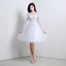 Wowbridal, новинка 2021, белое платье с длинным рукавом для встречи выпускников, элегантные платья на молнии сзади, вечернее платье, 20121 2024 - купить недорого