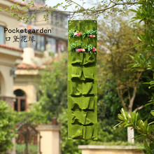 Pocketgarden  Green Grow Bag Wall Hanging Planter Vertical Garden Vegetable Living Garden Bag storage bag 16 pockets 25x100cm 2024 - buy cheap