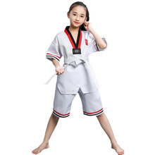 Ropa de Taekwondo para niños, traje de Karate, uniforme de Taekwondo, ropa de Karate de manga corta y larga, WTF, alta calidad 2024 - compra barato