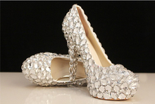 Zapatos de tacón alto con cristales para mujer, calzado elegante con plataforma brillante, para boda, banquete, zapatos de Graduación 2024 - compra barato