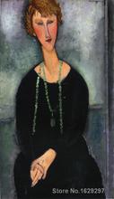 Naked Painting modern Woman with a Green Necklace by Amedeo Modigliani Canvas High quality Hand painted 2024 - buy cheap