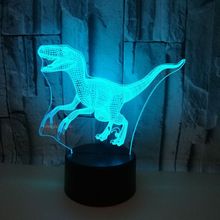 Lámpara 3d de dinosaurio para decoración, luz Led nocturna pequeña con Usb, Led Visual táctil colorido, ambiente de regalo 2024 - compra barato