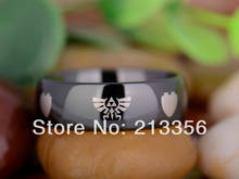 Free Shipping UK Russia Brazil USA Hot Selling 8MM Black Dome Legend of Zelda New Mens Lord FashionTungsten Carbide Wedding Ring 2024 - buy cheap