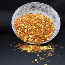 50g 3mm Flat Round Loose Sequins Sewing DIY Accessories PVC Crafts Golden Plating Shining Orange Confetti Spangles 2024 - buy cheap
