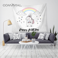 Tapiz de pared de unicornio para decoración del hogar, tapiz colgante de pared para dormitorio, sala de estar y dormitorio, tapices rectangulares Hippie 2024 - compra barato