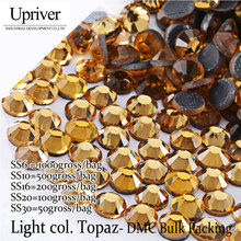 Upriver Large Pack Bulk Packing Shiny Stones SS6 SS10 SS16 SS20 SS30 Light colorado Topaz Hotfix Rhinestones 2024 - buy cheap
