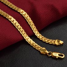 Мужское ожерелье, цепочка со змеиным плетением, штампованное золотое ожерелье, чокер, модная мужская бижутерия, повседневные аксессуары в стиле ретро, 20 дюймов 2024 - купить недорого