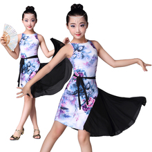 New Style Girl Latin Dress Printed Skirt Dance Performance Costume Children Latin Skirt Professional Competition Practice Dress 2024 - buy cheap