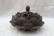 song voge gem S2960 Tibet Bronze Buddhism Style Lotus Petal Flower Statue Incense Burner Censer 2024 - buy cheap