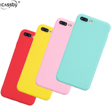 Funda de TPU suave y ultradelgado para iPhone 8 Plus, carcasa trasera de Color caramelo para iPhone 8 Plus 2024 - compra barato