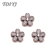 TDIYJ Jewelry Coffee Crystal Flower Keeper Charms for Stainless Steel Mesh Bracelet for Women Summer Spring Gift 6pcs/lot 2024 - buy cheap