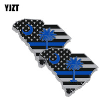 YJZT 2X 10.7CM*8.2CM Car Personality SC South Carolina Police Flag Stickers PVC Decal 12-0602 2024 - buy cheap