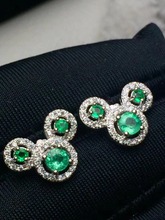 Earring Natural emerald earring Free shipping Real original emerald 925 sterling silver 2024 - buy cheap