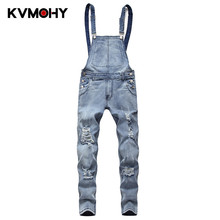 Men`s Jeans Bib Denim Overalls New Brand Summer Blue Solid Color Pants Jumpsuits Male Overalls Casual Suspenders Trousers 2024 - buy cheap