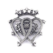 Wholesale Outlander Scotland National Flower Thistle Brooch Pins Crown Heart Badge Pins for Men Women Clothes Bouquet Brooches 2024 - buy cheap