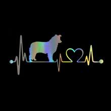 Car Sticker 3D 19*8.3CM Border Collie Dog Heartbeat Sticker On Car Funny Stickers and Decals Vinyl Car Styling Decorative 2024 - buy cheap