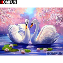 Homfun diamante completo "cenário cisne" diy 5d pintura diamante ponto cruz decoração de casa imagem de strass artesanal a16885 2024 - compre barato