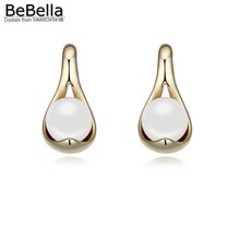 BeBella-pendientes de perlas de 4 colores, hechos con Cristales austriacos de perlas de Cristal Swarovski, regalo para novia 2024 - compra barato