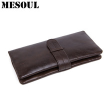Men Leather Wallet Coin Purses Holders Male Wallet Cow Leather Business Men Long Wallets Fashion Densign Coffee Clutch Bags 2024 - buy cheap