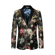 Blazer masculino luxuoso floral, jacquard, slim, vestido de baile, festa, 2020, flores, jaqueta, masculino, estilo, plus size, 5xl 2024 - compre barato