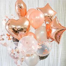 Rose Gold Birthday Balloons Champagne Foil Star Confetti Balloon Birthday Party Decoration Adult Anniversary Wedding Party Decor 2024 - buy cheap