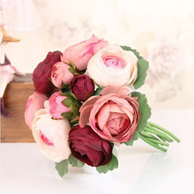 Искусственные розы, букет из шелковых цветов для свадебной вечеринки 2024 - купить недорого