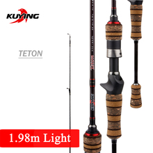 Kuying teton light isca de pesca giratória, vara de pesca giratória de 1.98m 6'6 "de ação rápida para truta 2-10g fuji 2024 - compre barato