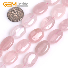 Oval Shape Rose Quart z Beads Natural Stone Beads Loose Bead For Jewelry Making Beads Strand 15" (38 cm) DIY ! 2024 - buy cheap