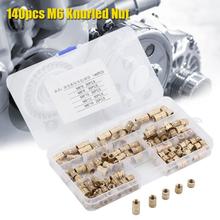 140Pcs/Set M6 Brass Nuts Cylinder Knurled Nut Threaded Round Insert Embedded Nuts Assortment Kit Fastener Hot Sale Best Offer 2024 - buy cheap