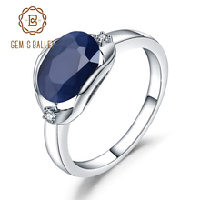 GEM'S BALLET-Anillos de Compromiso de Plata de Ley 925 para mujer, anillo de piedras preciosas de zafiro azul Natural, 3,24ct, joyería fina 2024 - compra barato