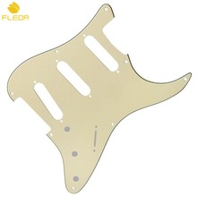 FLEOR 3Ply Cream Vintage 8 Holes SSS ST Electric Guitar Pickguard Scratch Plate & Screws Guitar Parts 2024 - buy cheap