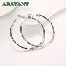 Silver Color Round Creole Hoop Earrings For Women Minimalism Ear Ring 2024 - buy cheap