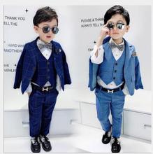 Summer Formal plaid boys suits 3pcs/set boy suits formal clothes suit for wedding tuxedo teenage clothing children party costume 2024 - buy cheap