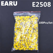 100Pcs E2508 Tube Insulating Insulated Terminal 2.5MM2 14AWG Cable Wire Connector Insulating Crimp E Black Yellow Blue Red Green 2024 - buy cheap