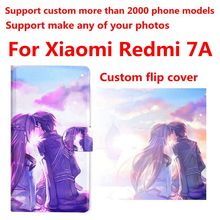DIY Phone bag Personalized custom photo Picture PU leather case flip cover for Xiaomi Redmi 7A 2024 - compre barato