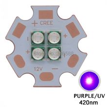 2 uds 12W Epileds 3535 420nm UV violeta alta potencia lampara LED emisora luz opcional 4V 7V 14V 20mm cobre PCB 2024 - compra barato