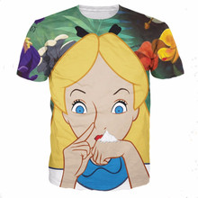 Alice In Cocaland T-Shirt Sick Sexy Naughty Vibrant Tee Casual O-neck Cotton Tops Fashion Clothing T Shirt For Women Men Tshirts 2024 - buy cheap