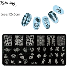 Rolabling 1PC New Design Metal Nail Art Print Image Stamping Template Stamp Plate SA Series for Stamping Plate Nail Art 2024 - купить недорого