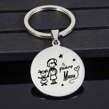YGLCJ I Love You Mom Keychain 2020 Hot Sale Stainless Steel Disc Pendant Keychain Mom Best Gift 2024 - buy cheap