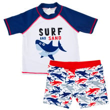 New Summer Baby Boy Sharks Fish Swimwear Anti-UV Swimming Suit Infant Toddler Kids Children Beach Surfing Bathing Clothes 2024 - buy cheap