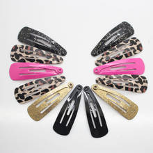 Wholesales 12pcs/lot Kids Printing Gold Leopard Print Hair Clips Cute Lovely Girls Hairpin Barrette Multi-Style Hair Accessaries 2024 - buy cheap
