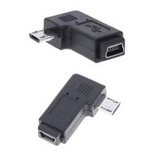 Мини USB адаптер 90 градусов под прямым углом L образный штекер к Micro USB адаптер передачи данных зарядный Конвертер Разъем 2024 - купить недорого