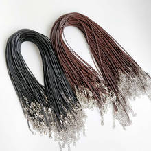 10pcs/lot Black Brown 1.5mm Leather Cord Wax Rope Chain Necklace with Extender Lobster Clasp DIY Jewelry Accessories Wholesale 2024 - buy cheap