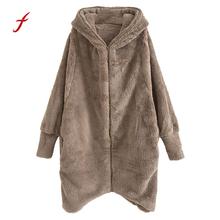 women coat 2018 Casual Hoodie Winter Solid Zipper Pockets Irregular Cardigan hooded Coats Cotton Jacket Womens Outwear coat 2024 - buy cheap