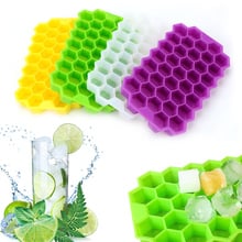 Ice Cream Tools Honeycomb Ice Cube Tray With Lids For Whiskey Cocktail Cold Drink Silicone Ice Cube Maker Mold 37 Cubes 2024 - buy cheap