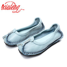 Xiuteng 2022 Women Shoes Genuine Leather Loafers Women Mixed Colors Casual shoes Handmade Soft Comfortable Shoes Women Flats 2024 - buy cheap