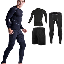 Mens Tracksuit Workout Gym Suits Men Sports Set Running Outfit Fitness Training Jogging Compression Running Tracksuits BaseLayer 2024 - buy cheap
