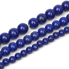 Wholesale Blue Lapis Lazuli Stone Beads For Jewelry Making DIY Necklace Bracelet 4/6/8/10/12mm 15'' 2024 - buy cheap